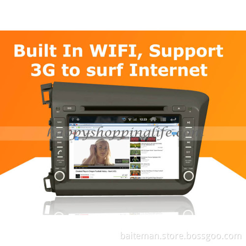 Android Car DVD Player for Honda Civic 2012 Navigation Wifi 3G
